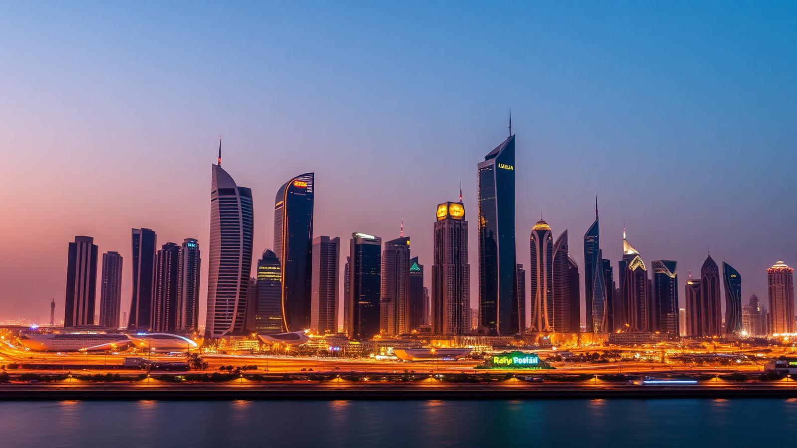 Riyadh King Abdullah Financial District skyline at dusk — MAST Saudi Arabia GRC and cybersecurity consulting.